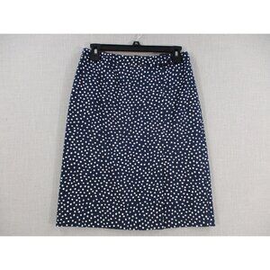 Navy Blue Polka Dot Brooks Brothers Pencil Skirt Size 2 Knee Length
